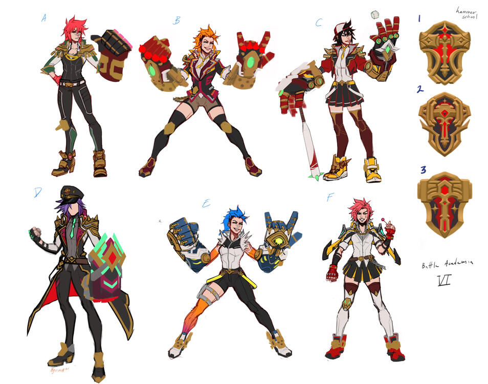 Battle Academia Vi Sketches